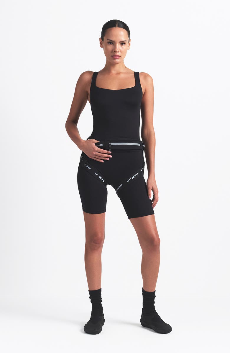 NikeSKIMS Matte Square Neck Tank, Alternate, color, Obsidian