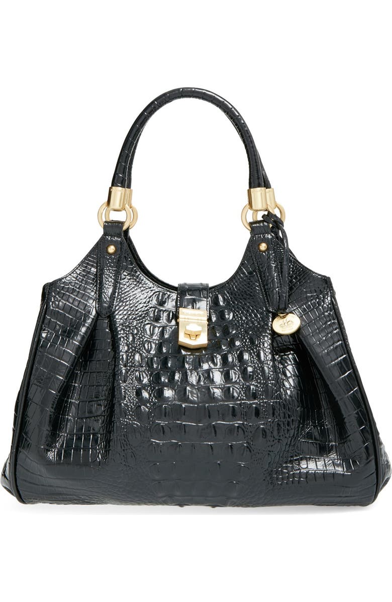 Brahmin Elisa Croc Embossed Leather Shoulder Bag, Main, color,