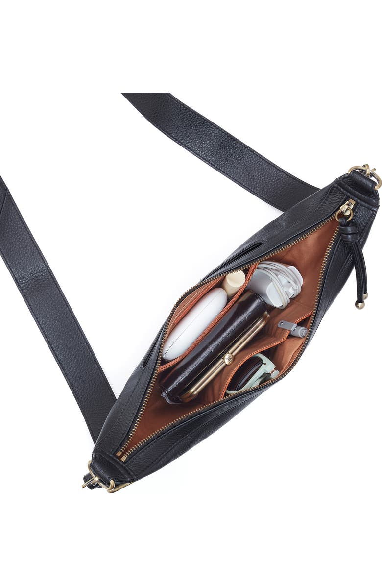 HOBO Carmen Leather Sling Bag, Alternate, color, Black