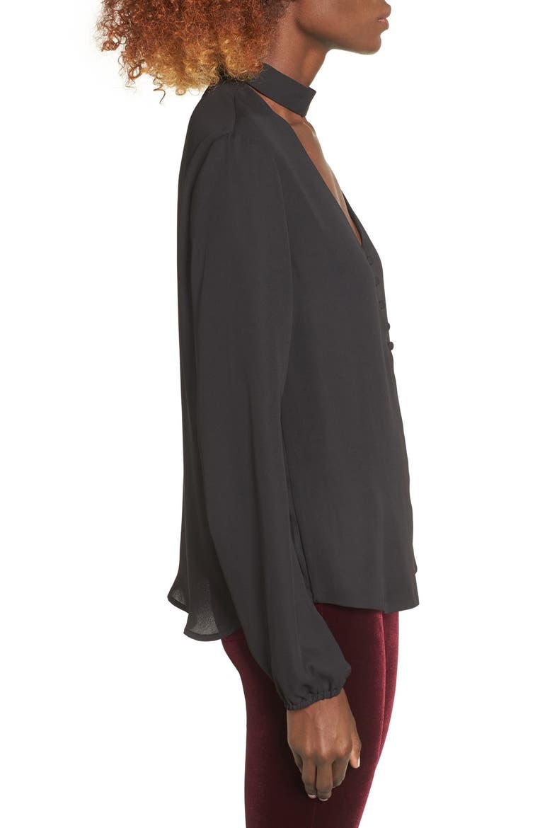 Sweet Symphony V-Neck Blouse, Alternate, color, BLACK