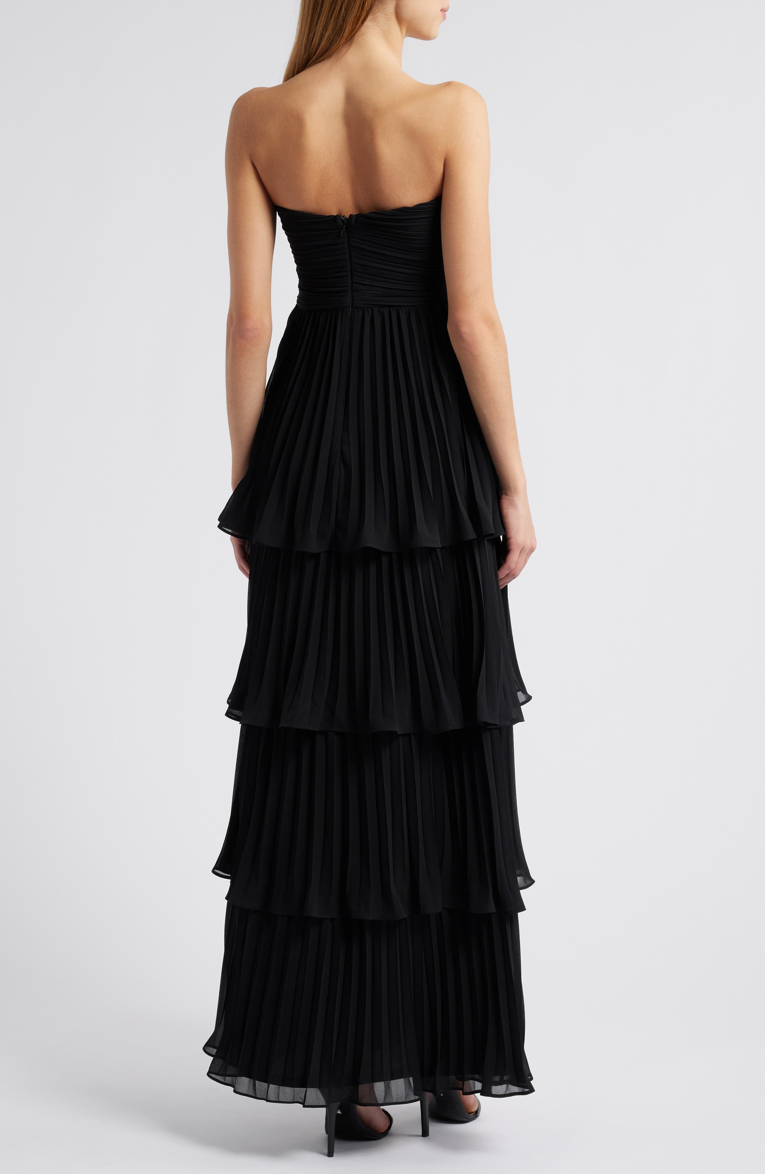 Strapless Pleated Tiered Gown - image 2