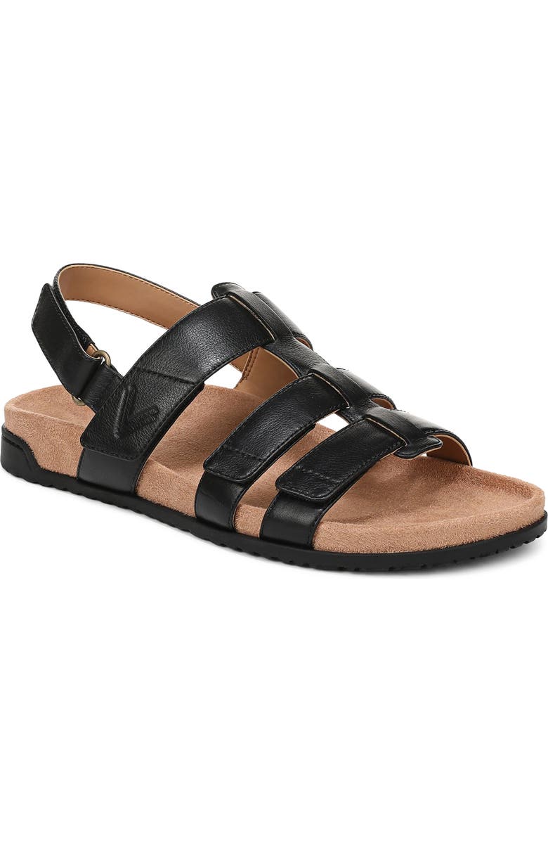 Vionic Eureka Fisherman Sandal - Wide Width Available, Main, color, Black