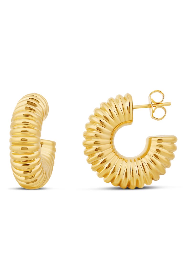 Textured Hoop Earrings, Main, color, GOLD