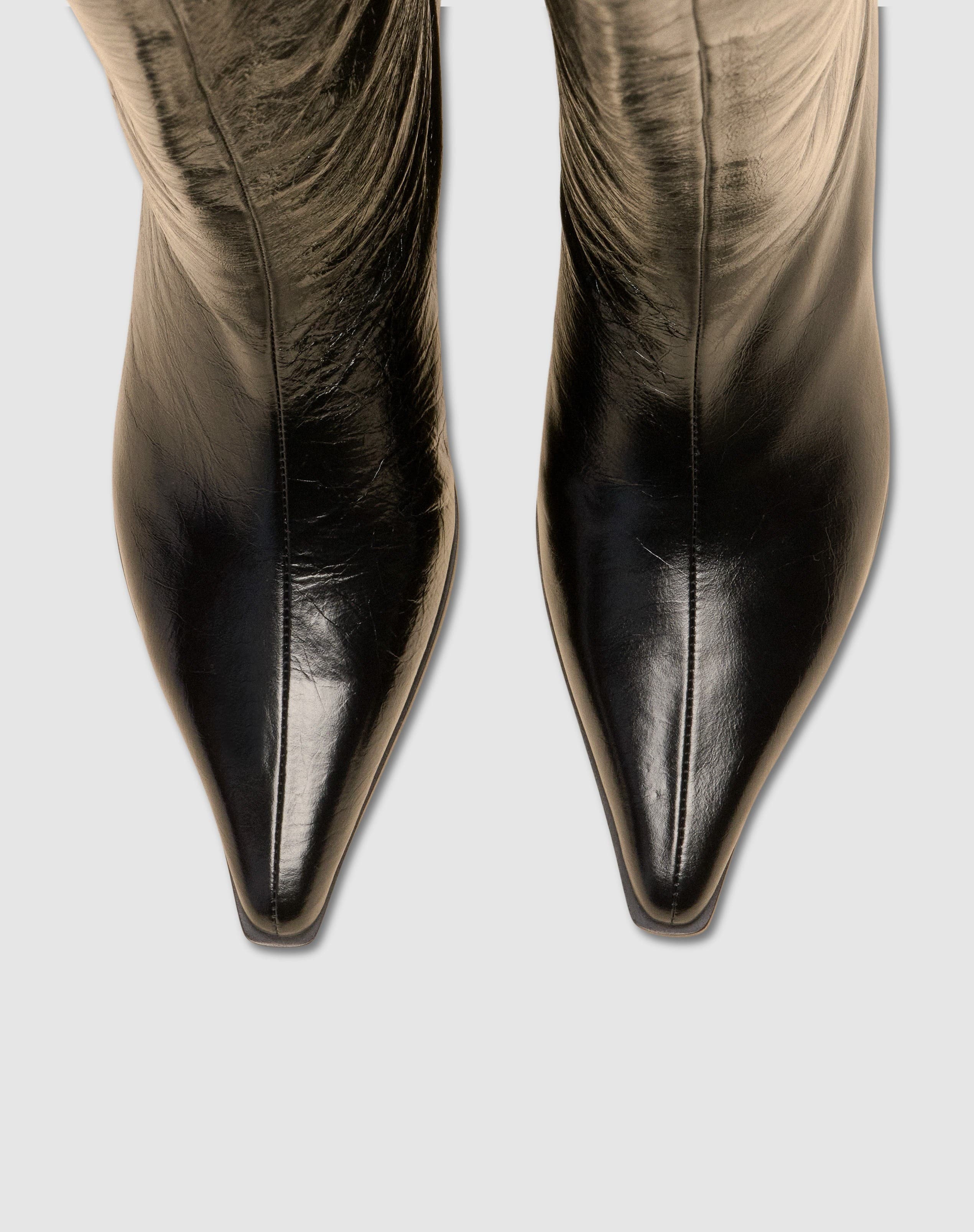 MI/MAI Vivienne Low Heel Crinkled Boots, Alternate, color, Black