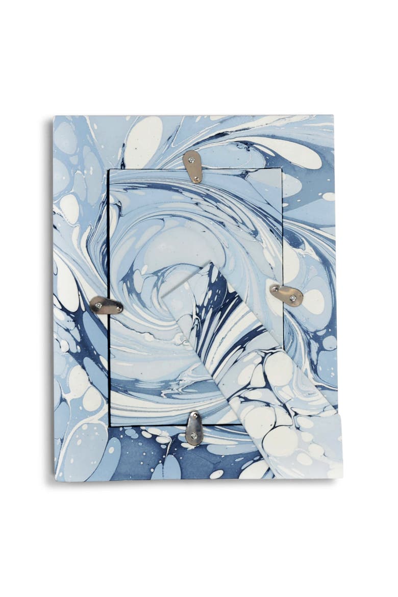 Hand-Marbled Picture Frame - 4x6, Alternate, color, Ocean Wave