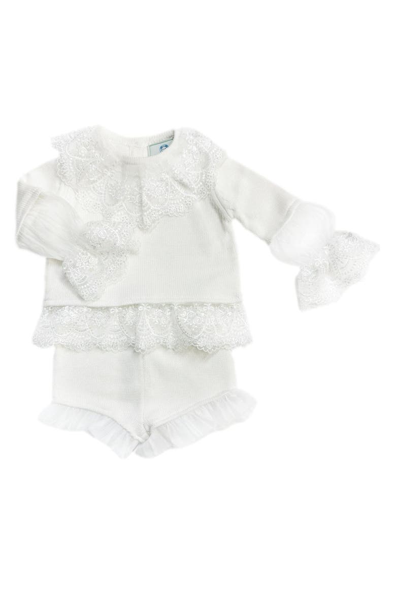 Emma Cotton and Lace Top and Shorts Set, Main, color, White