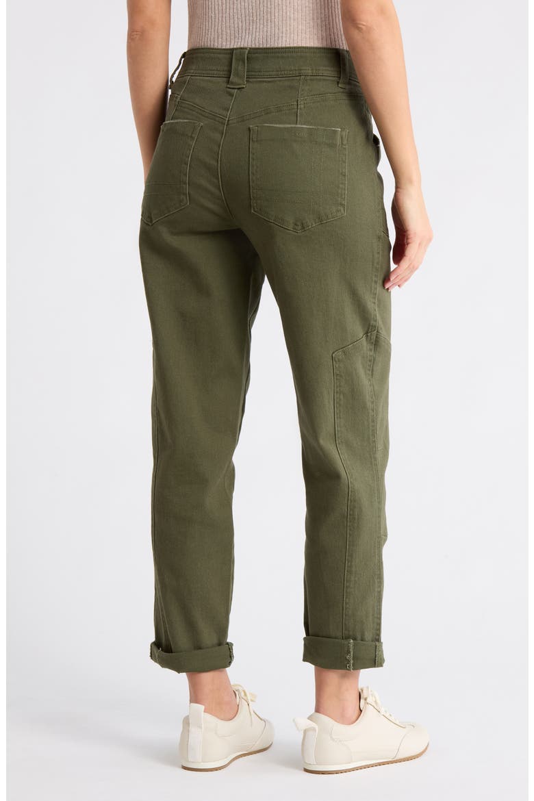 Tapered Side Panel Straight Leg Jeans, Alternate, color, CELADON