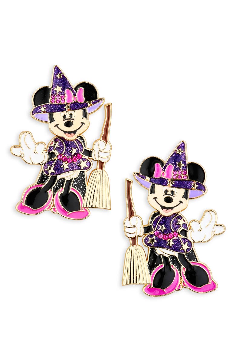 BaubleBar Minnie Mouse Witch Statement Earrings, Main, color, Purple Multi