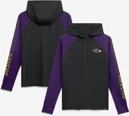 FANATICS Women's Fanatics Black/Purple Baltimore Ravens Cornerback Blitz​ Raglan Full-Zip Hoodie