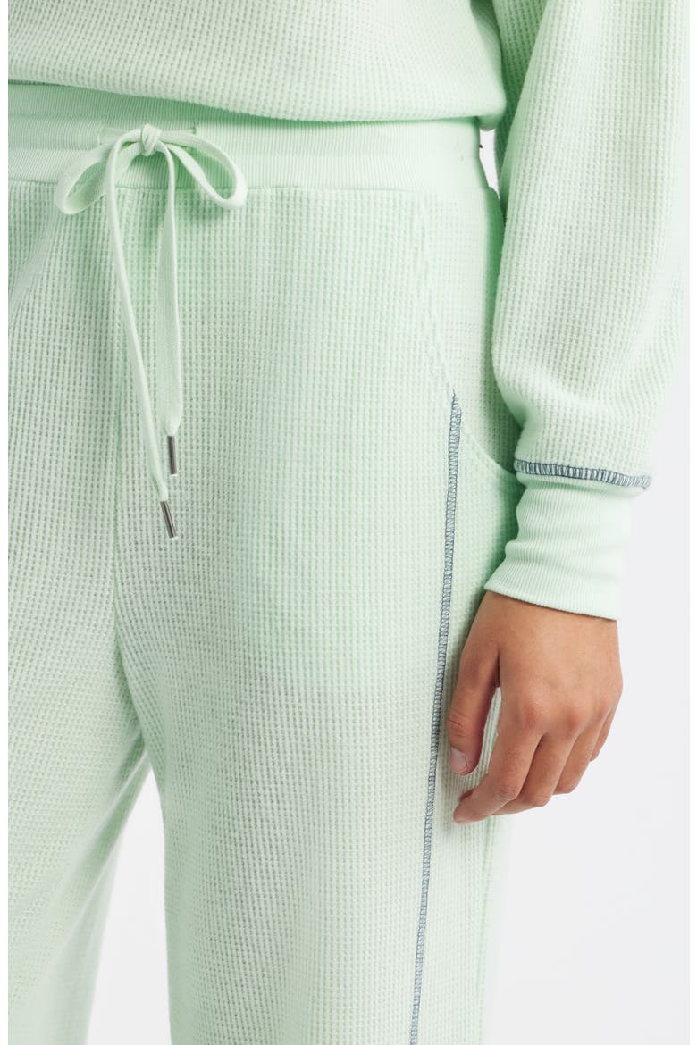 Contrast Stitch Waffle Knit Lounge Pants, Alternate, color, MINT
