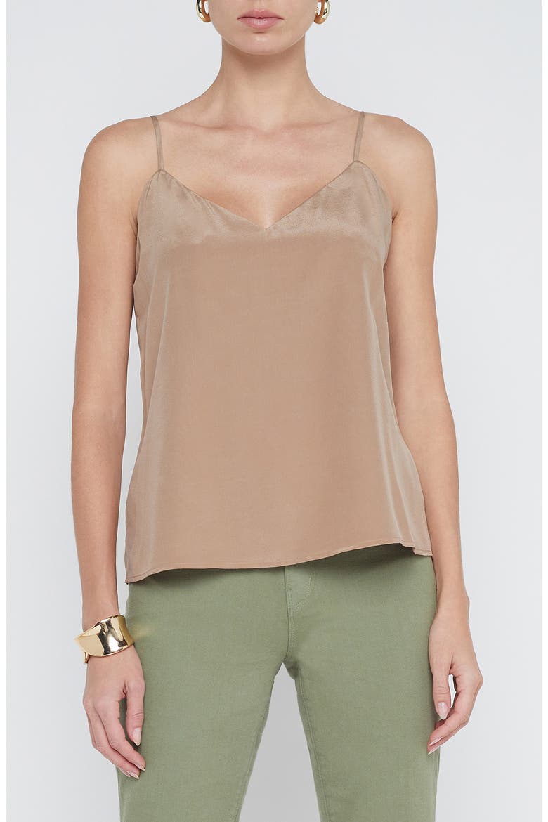 Jane Silk Charmeuse Camisole, Main, color, DARK CAPPUCCINO
