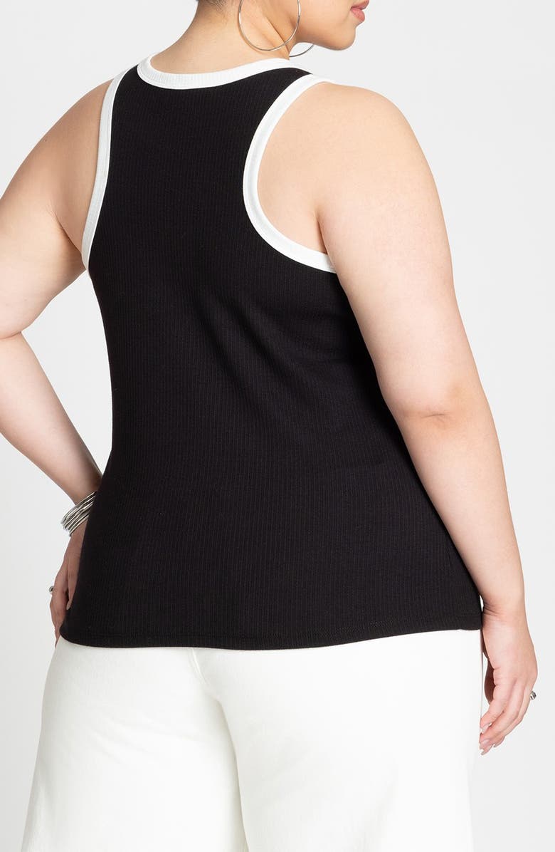 ELOQUII Rib Knit Racerback Tank Top, Alternate, color, 