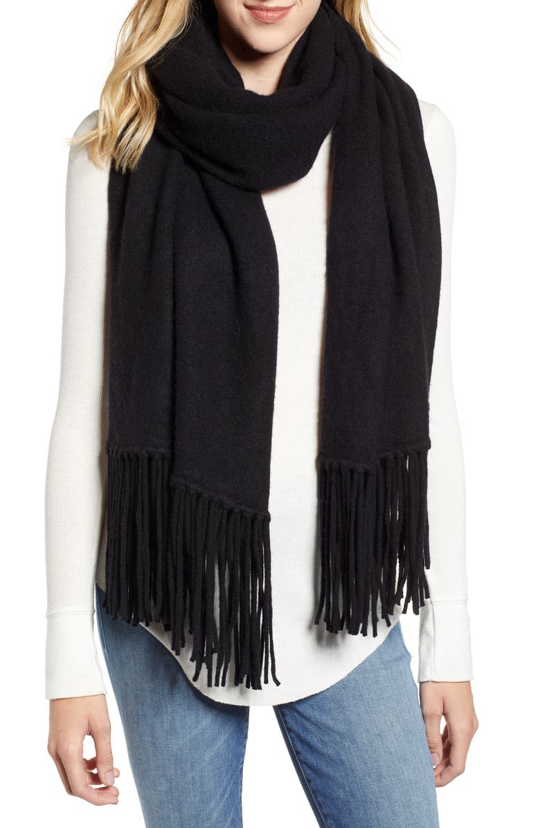 AllSaints Boiled Wool Scarf, Alternate, color, 
