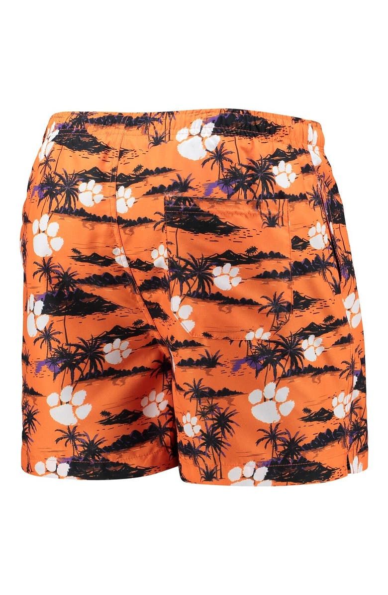 FOCO Men's FOCO Orange Clemson Tigers Island Palm Swim Trunks, Alternate, color, 