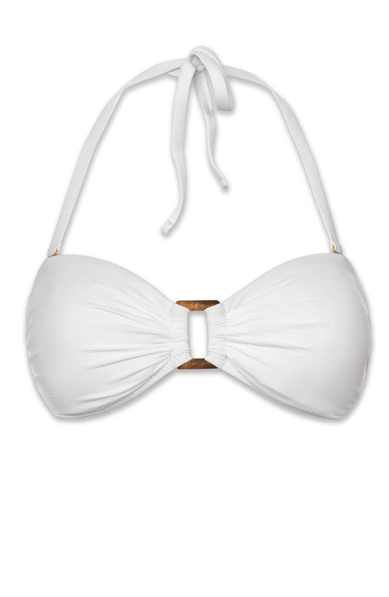 HELEN JON Hook Back Tortoise Bandeau, Alternate, color, Textured White