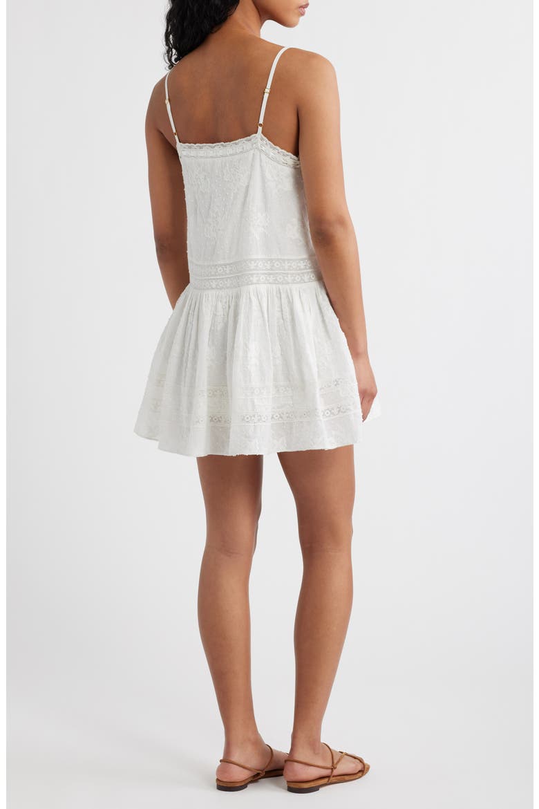 Vionett Floral Embroidered Minidress, Alternate, color, WHITE
