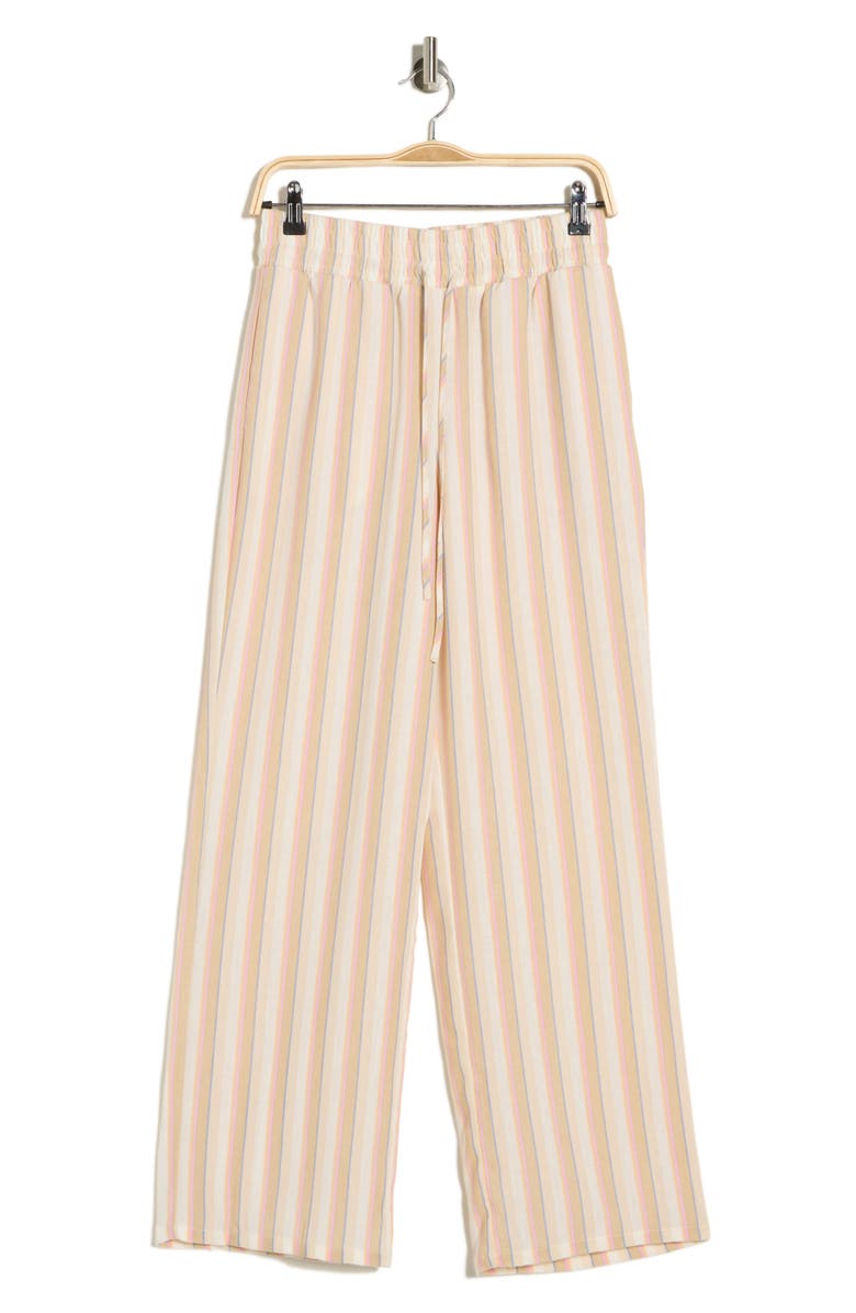 Roxy Seaside Soul Stripe Cover-Up Pants, Alternate, color, Cream Combo