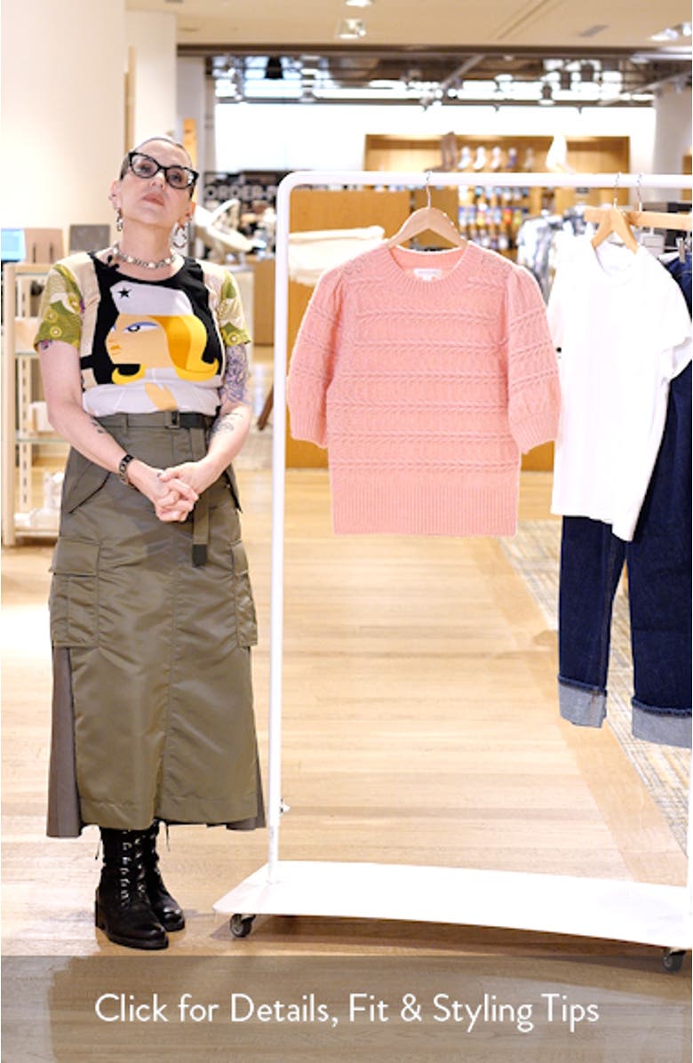 Puff Sleeve Cable Knit Sweater, sales video thumbnail