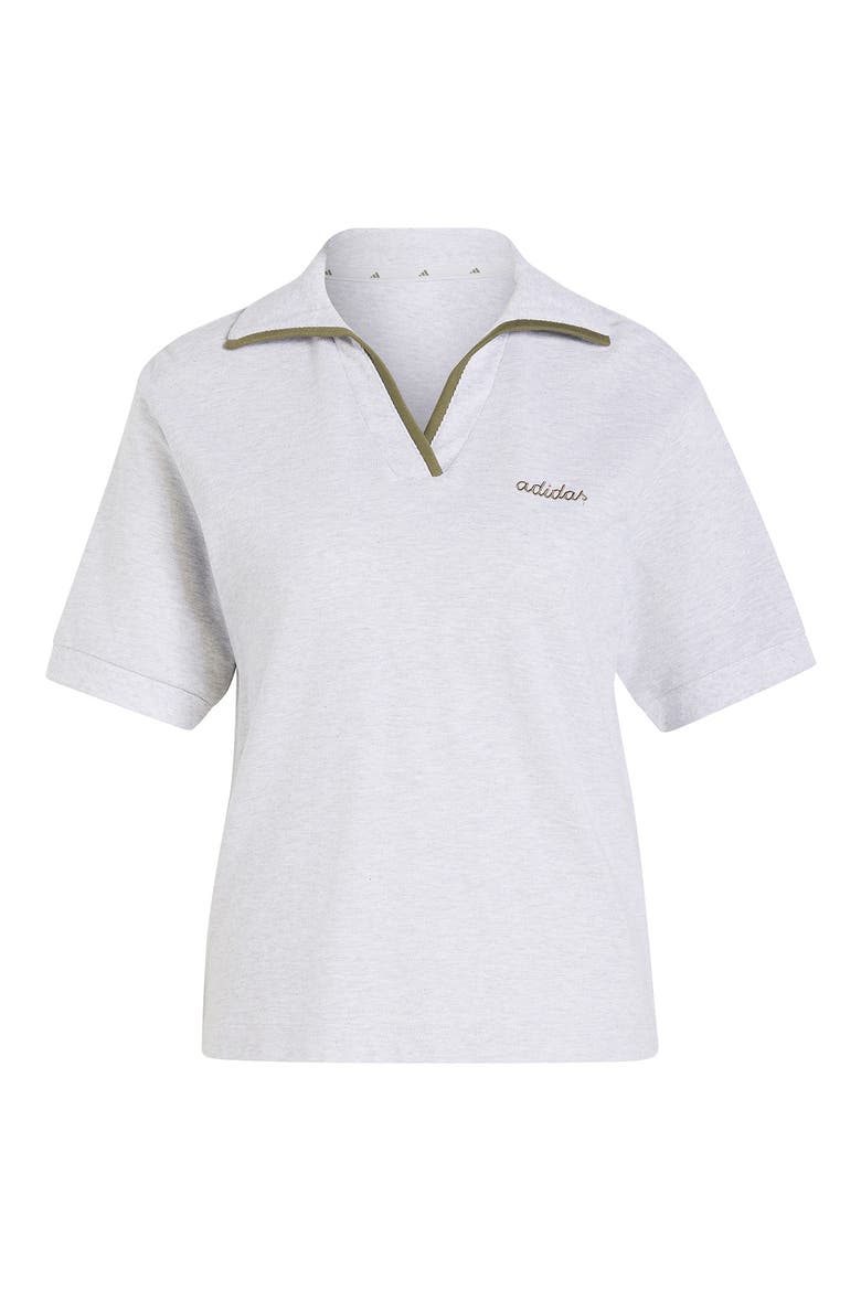 Cotton Jersey Polo, Alternate, color, GREY HEATHER/OLIVE STRATA