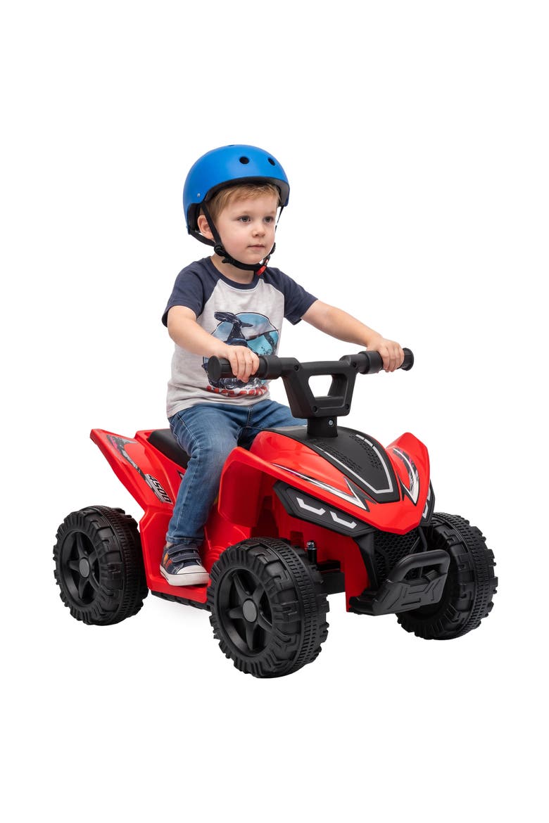 Kids ATV for Toddlers 1.5-4 Years, 6V Four Wheelers Kids Quad for 45Mins, Battery Powered with Handlebar Button, Main, color, Red