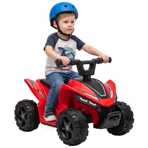 Kids ATV for Toddlers 1.5-4 Years, 6V Four Wheelers Kids Quad for 45Mins, Battery Powered with Handlebar Button