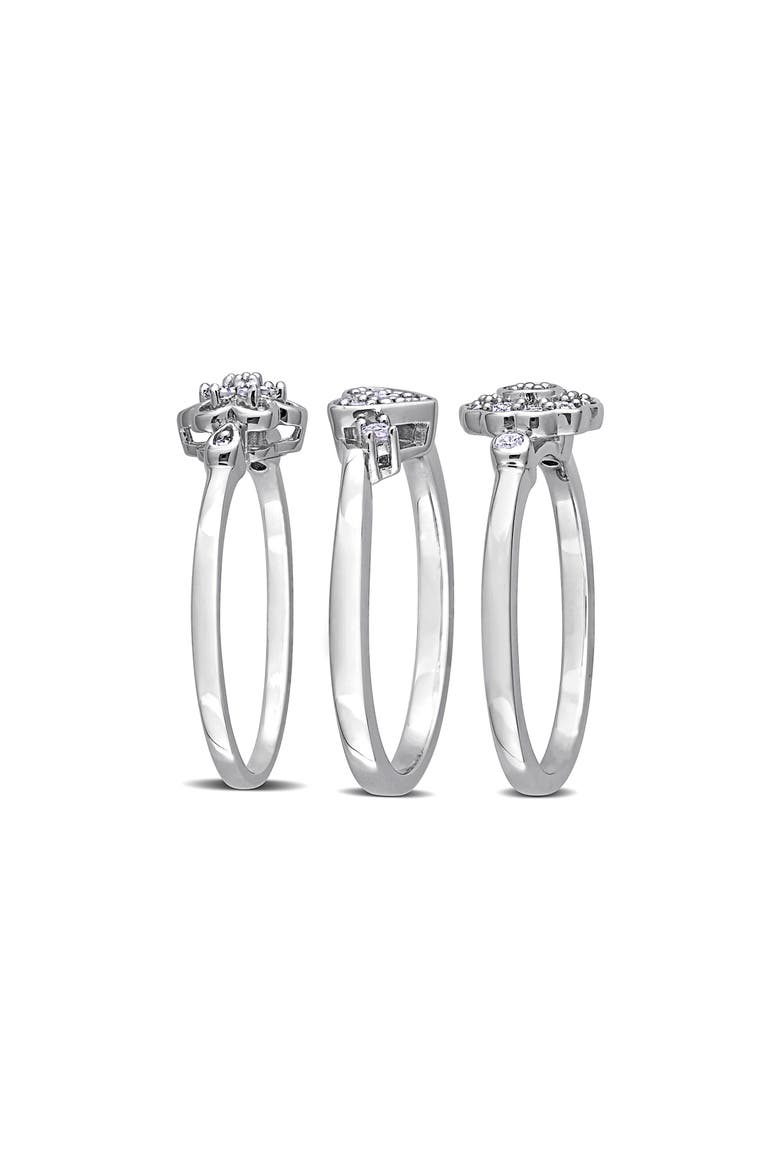 Set Of 3 Diamond Rings - 0.39ct., Alternate, color, SILVER