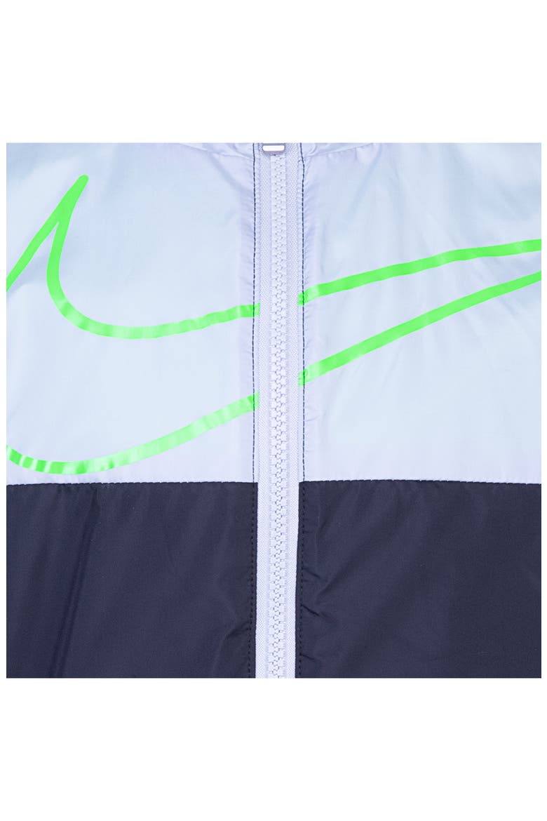 Kids' Swoosh Fleece Lined Windrunner Jacket, Alternate, color, WOLF GRAY