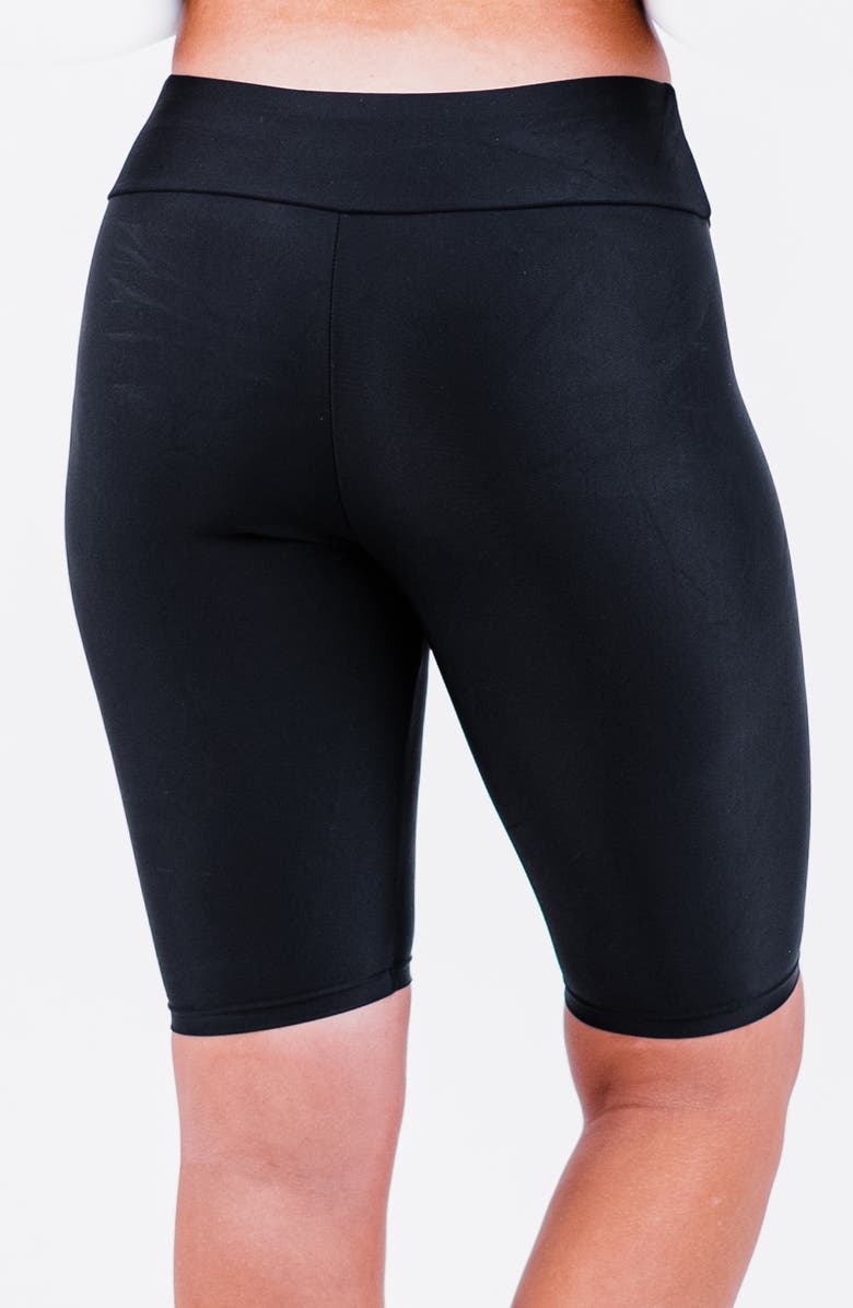 Calypsa Long Bike Swim Shorts, Alternate, color, Black