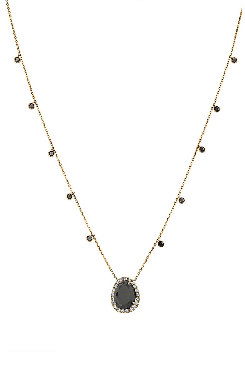 14K Yellow Gold Diamond,Black Diamond,Onyx Necklace, Main, color, Hematite and FW Blush Pearl