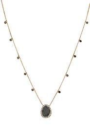 EFFY 14K Yellow Gold Diamond,Black Diamond,Onyx Necklace
