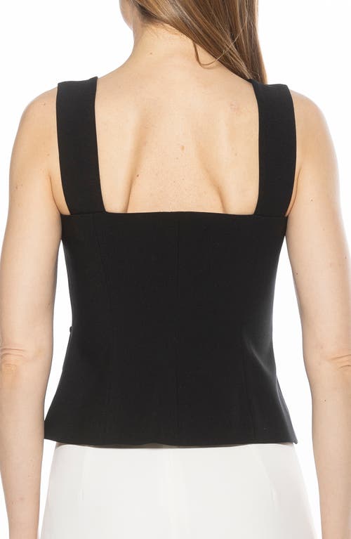 Alexia Admor Poelne Button Front Vest Top In Black