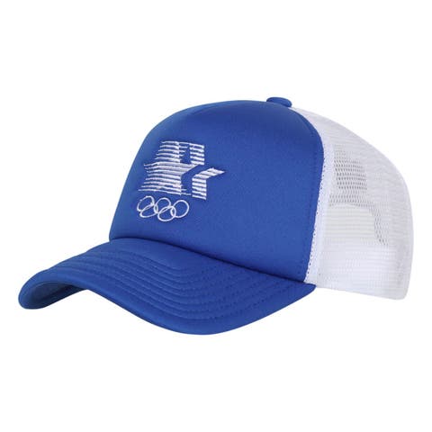 Men's Outerstuff  Royal Los Angeles 1984 Olympic Games Stars & Rings Foam Front Trucker Adjustable Hat
