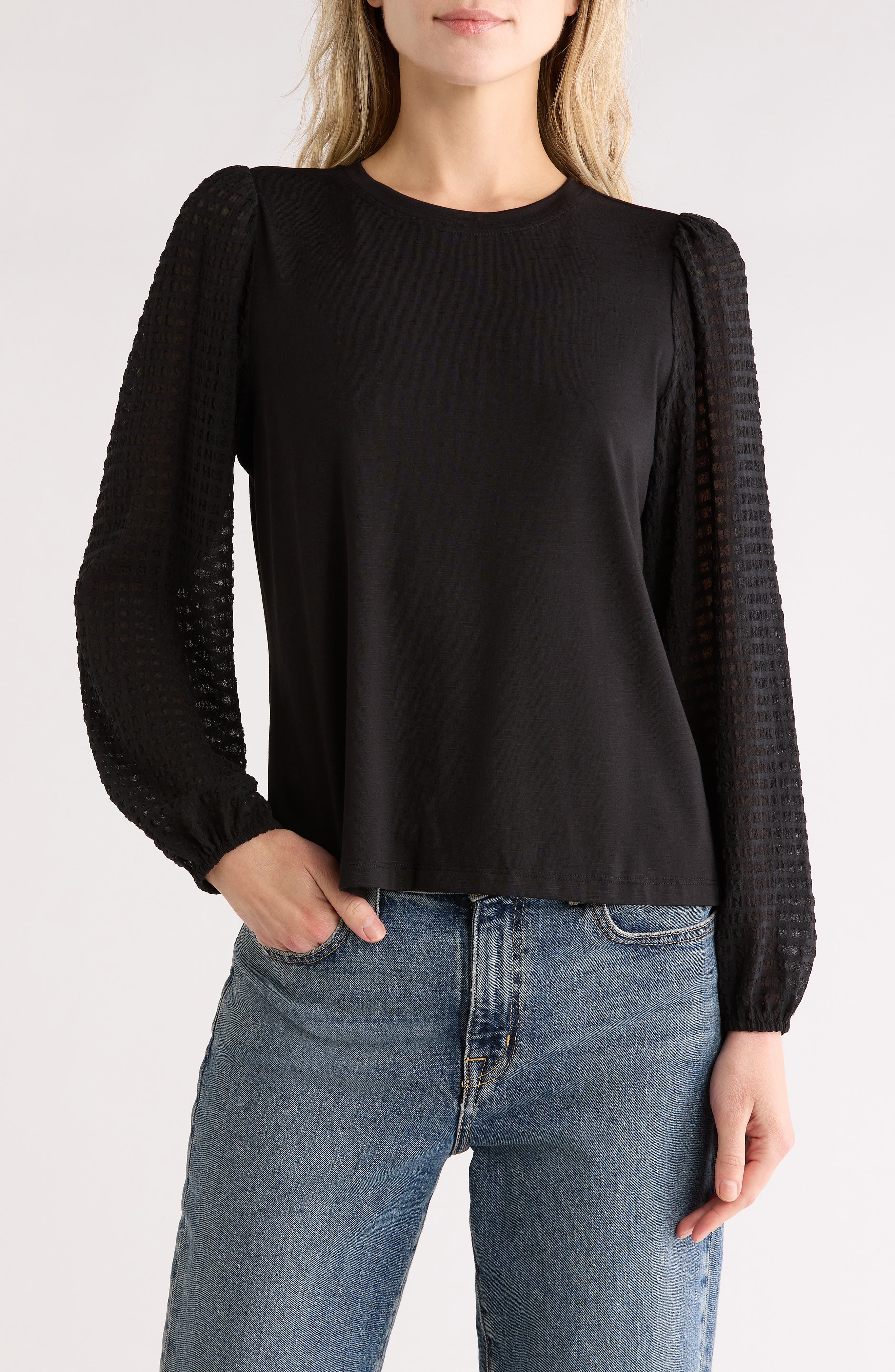 Melrose and Market Mixed Media Top