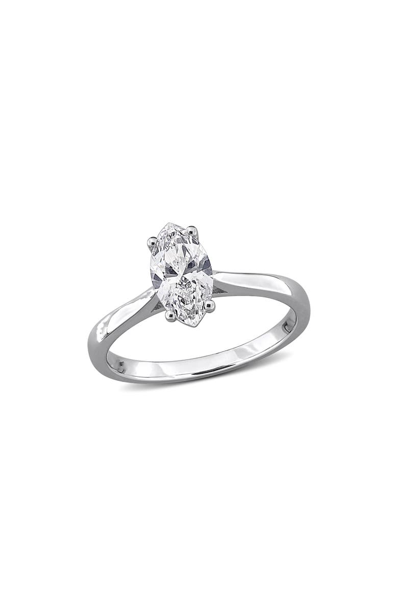 Created Forever Sterling Silver Marquise Lab Grown Diamond Ring, Main, color, White