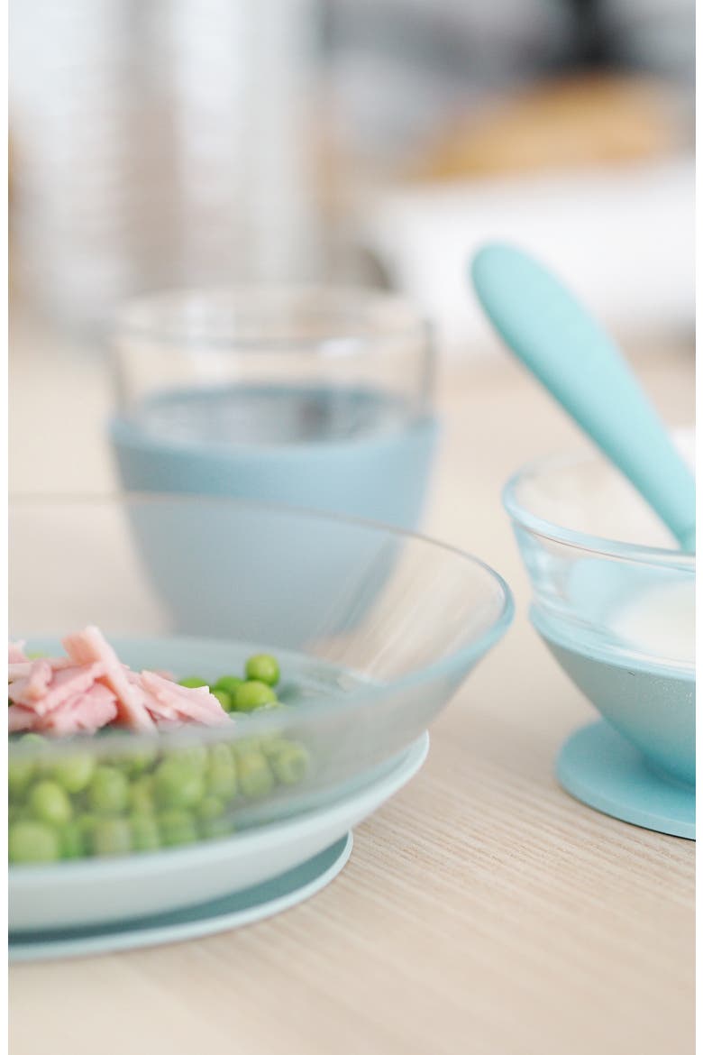 Glass Meal Set with Suction Pads, Alternate, color, RAIN