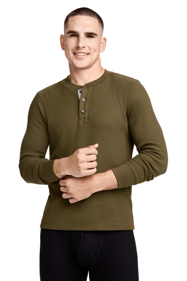 Mens Tall Man Long Sleeve Waffle Henley, Main, color, North Woods