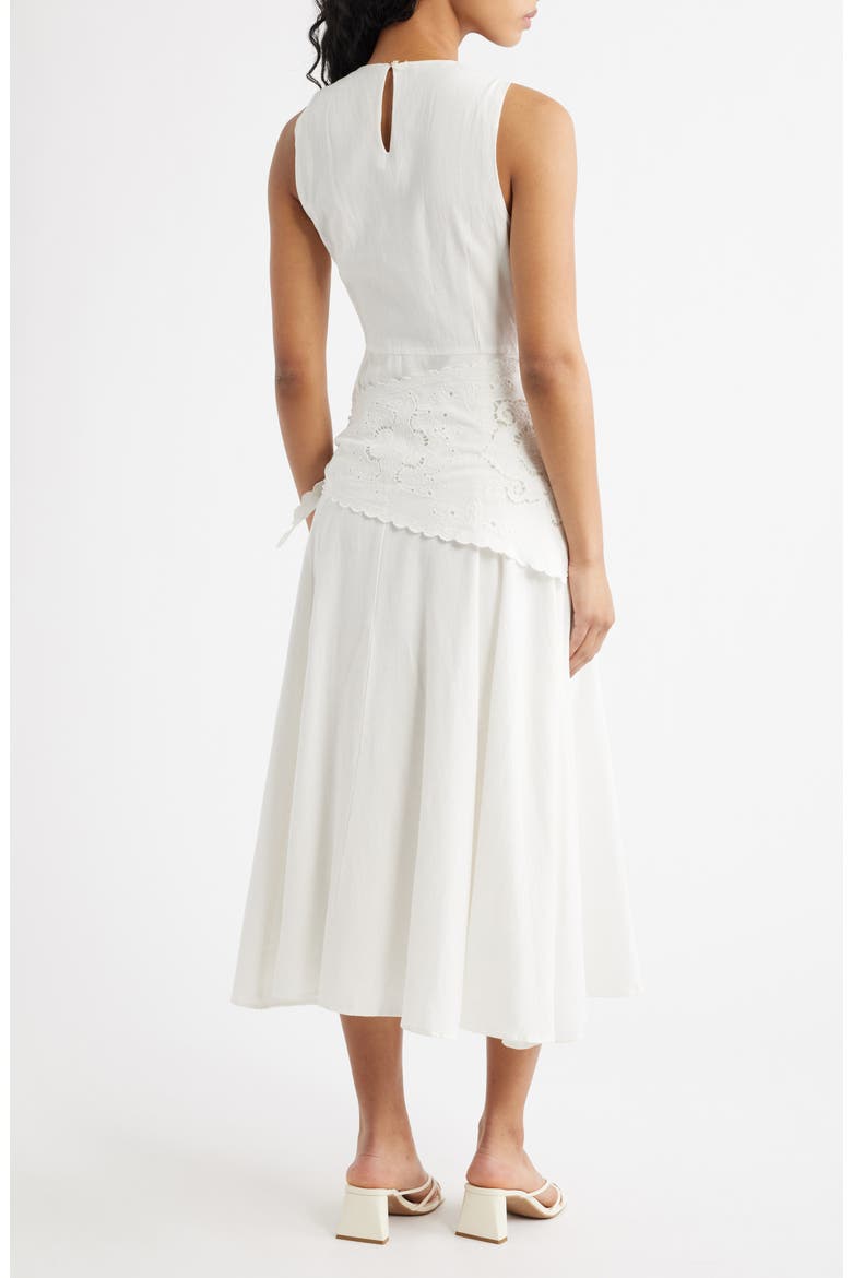 Embroidered Handkerchief Midi Dress, Alternate, color, ECRU