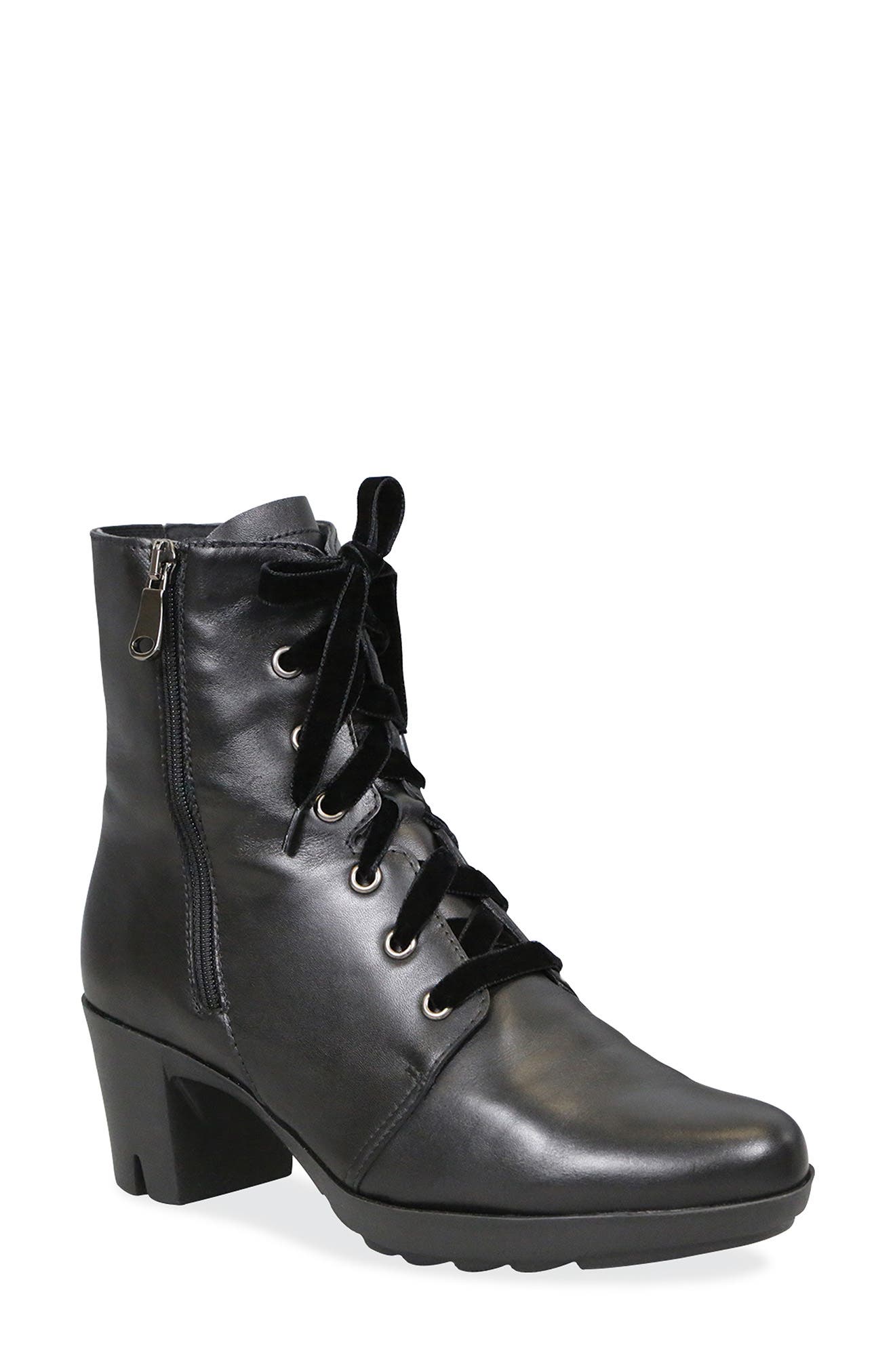 Brittie Bootie, Main, color, BLACK LEAT