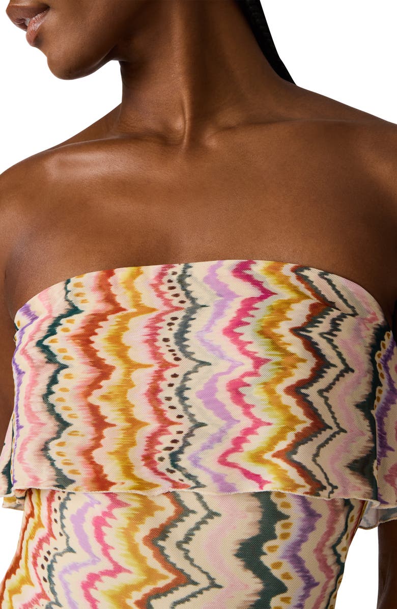 Steve Madden Bryar Print Strapless Dress, Alternate, color, Rainbow Vision
