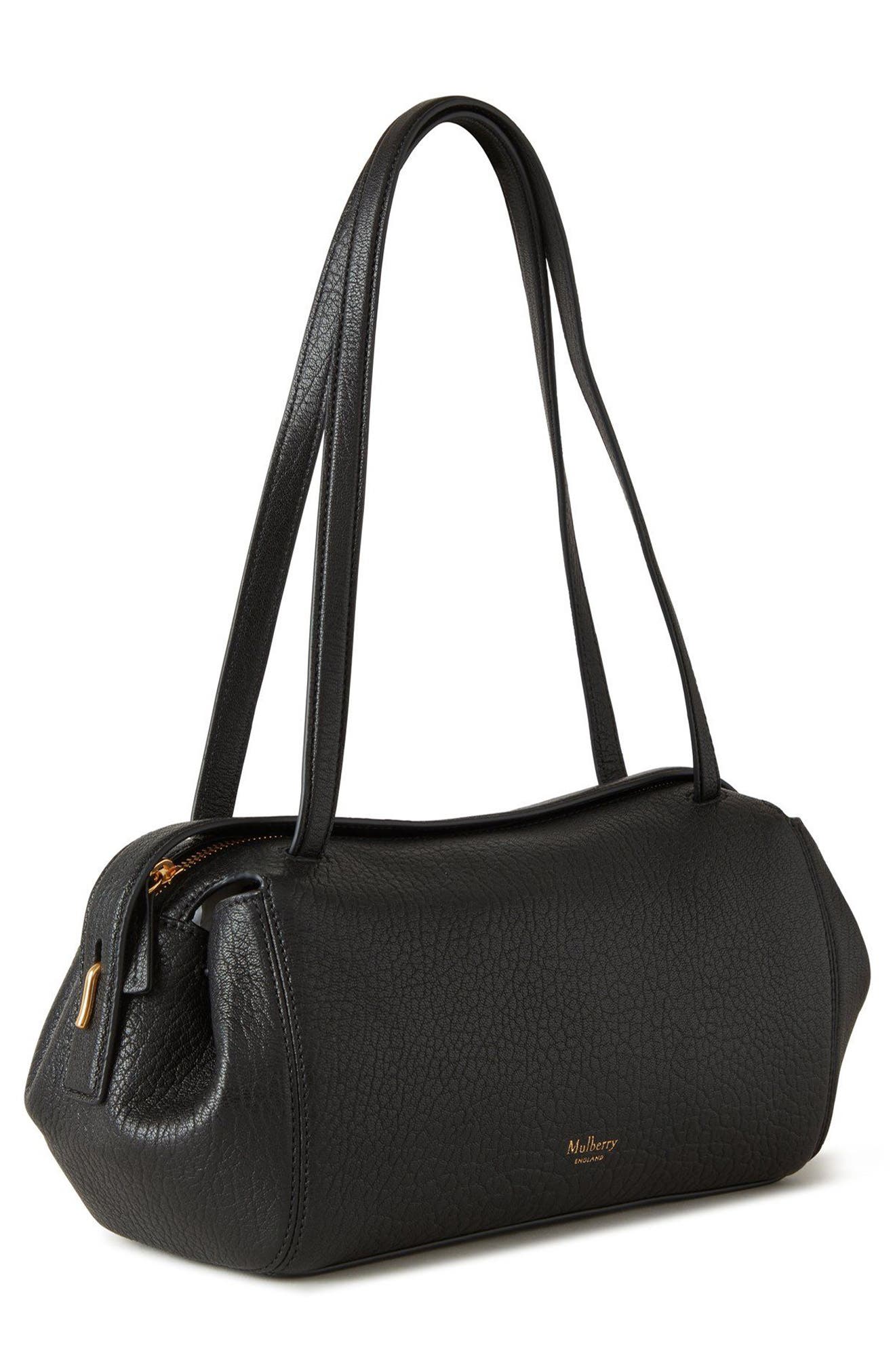 Mulberry Small Meadow Leather Shoulder Bag, Alternate, color, Black