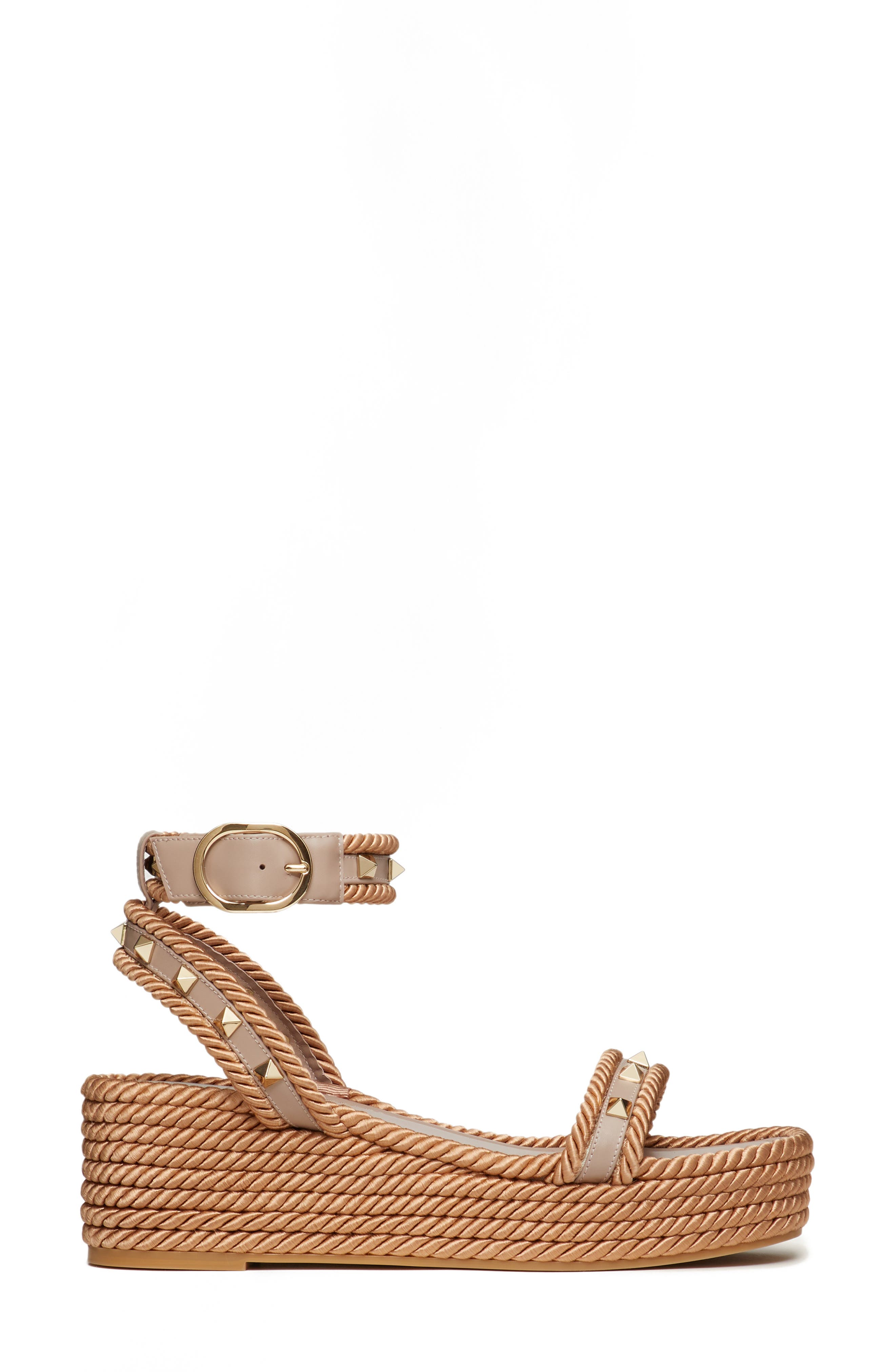 Valentino Garavani Rockstud Flatform Sandal, Alternate, color, 