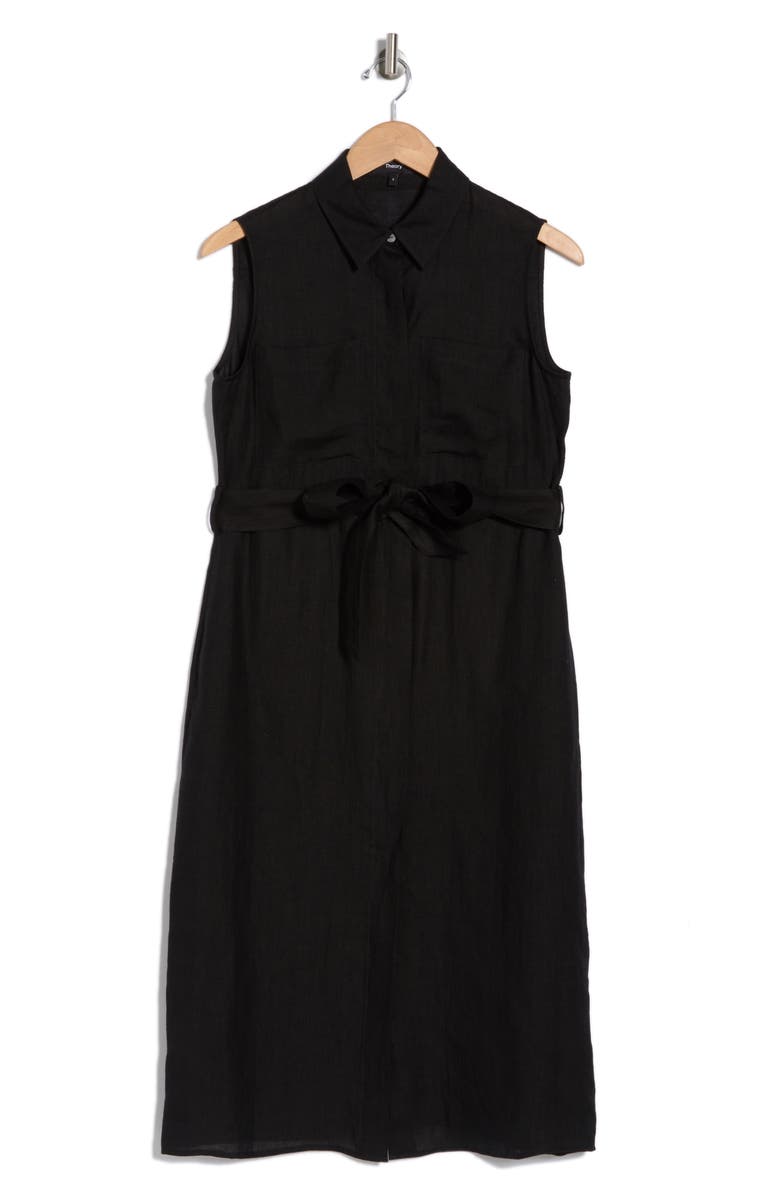 Theory Hemp Tie Waist Shirtdress, Alternate, color,