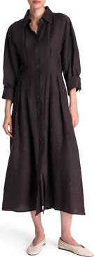 TWP Pleated Maxi Shirtdress