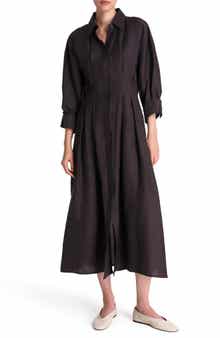 TWP Pleated Maxi Shirtdress