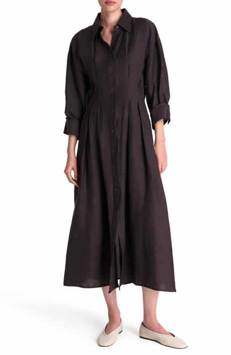 TWP Pleated Maxi Shirtdress