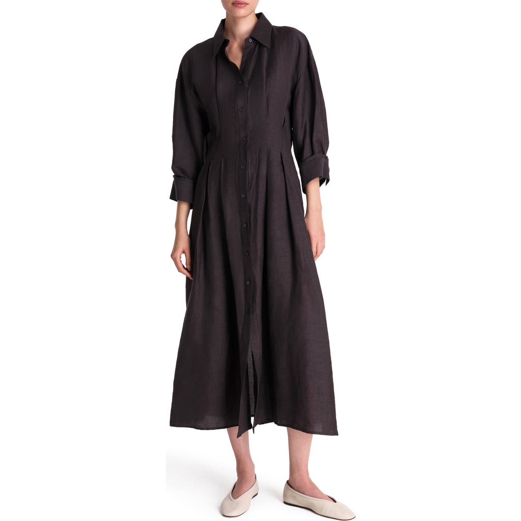 Twp Pleated Maxi Shirtdress