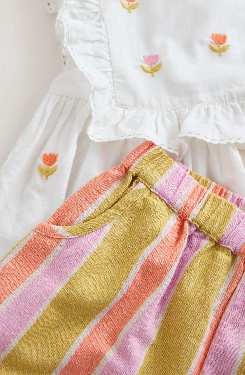 NEXT Kids' Frill Top & Stripe Pants Set, Alternate, color, Pink