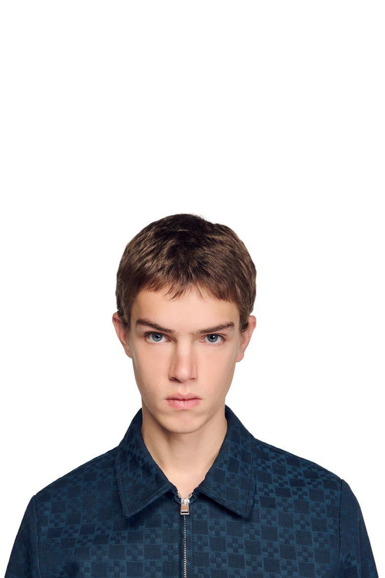 Square Cross denim jacket, Alternate, color, Navy blue