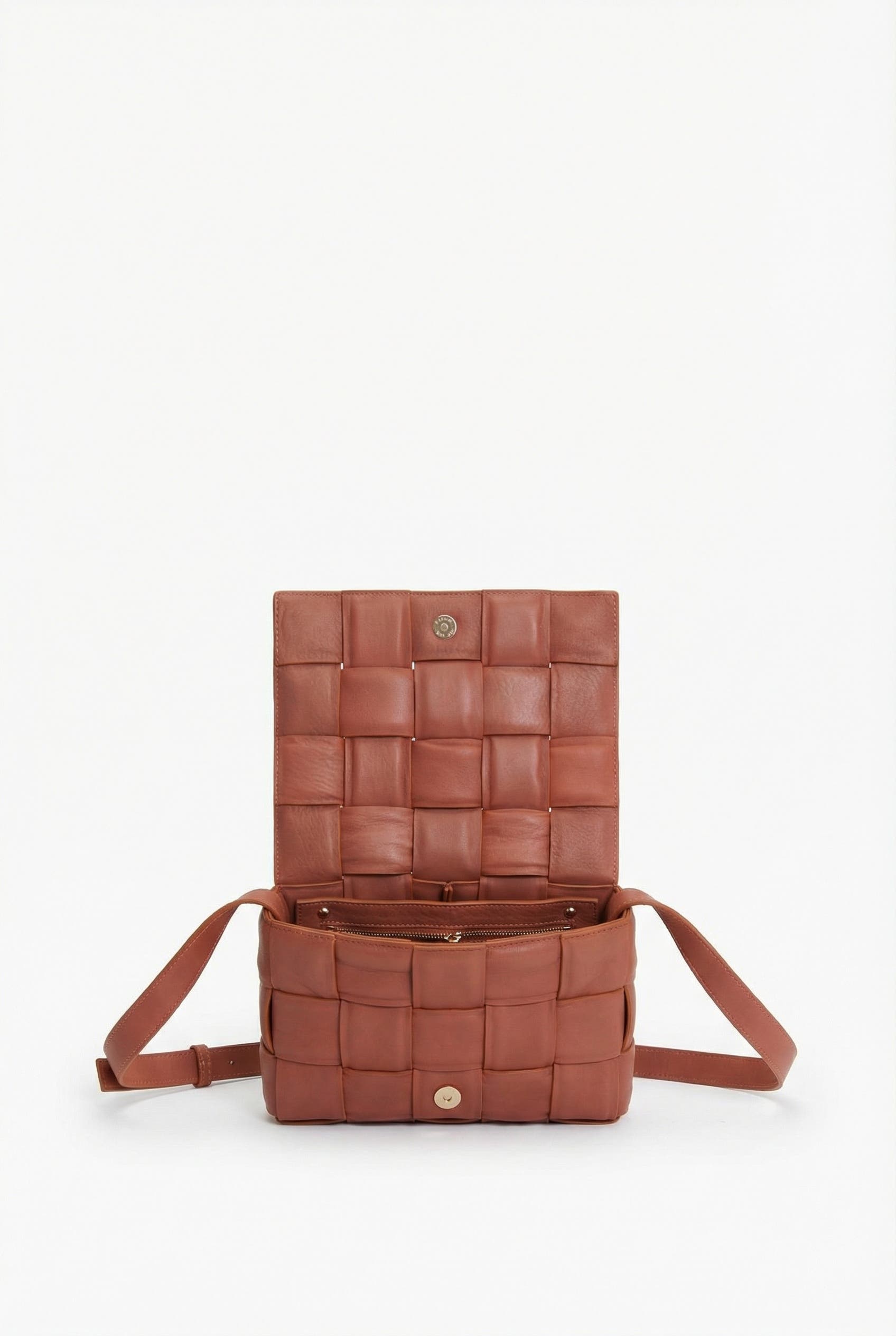 FURNIQ UK Hoxton Woven Suede Handbag, Alternate, color, Cognac Brown