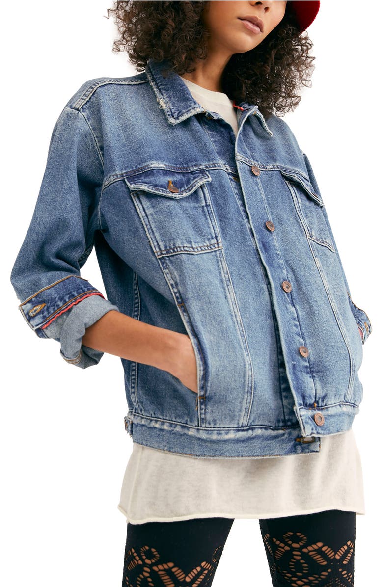 Free People Ramona Denim Trucker Jacket, Main, color,